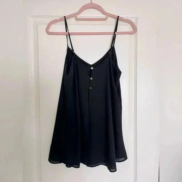 *FREE* Tristan Black Sleeveless Top | Open Back, Gold Button Detail, Fully Lined - Picture 1 of 8